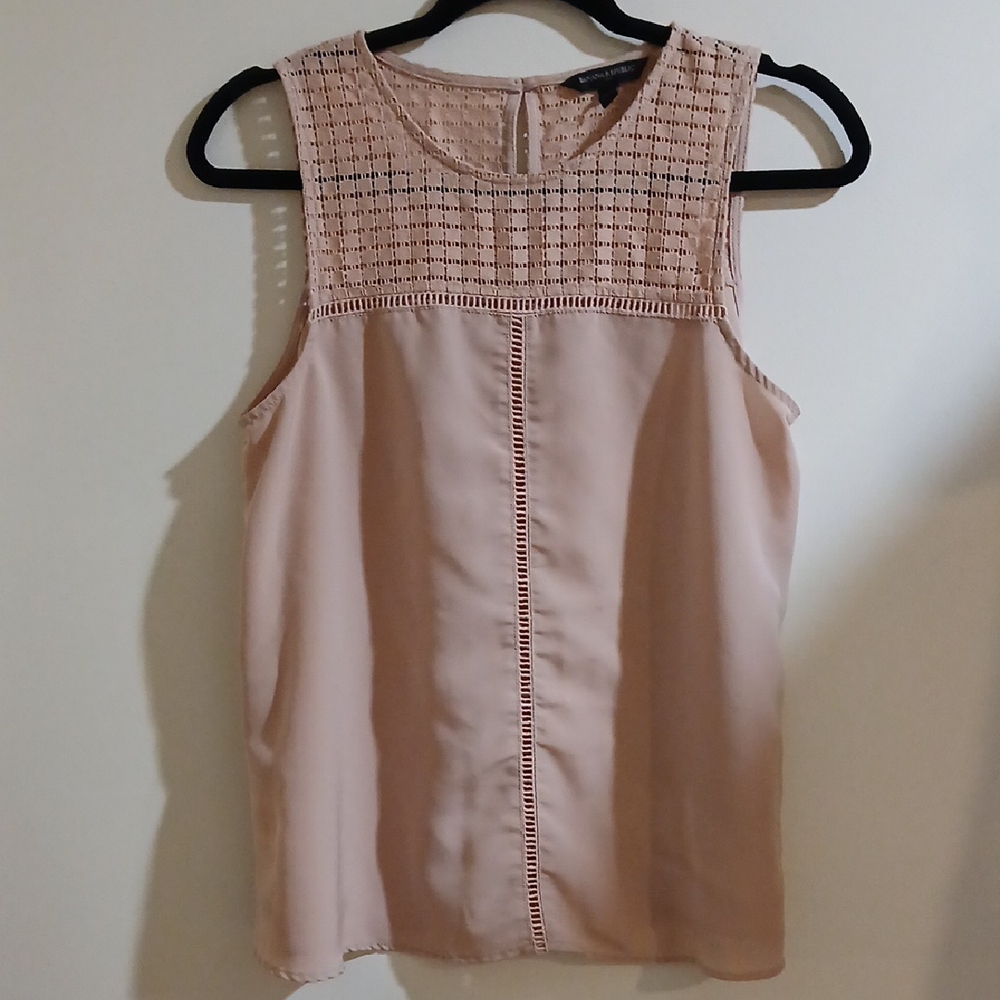 Banana Republic Light Pink-Peach Detailed Sleeveless Blouse